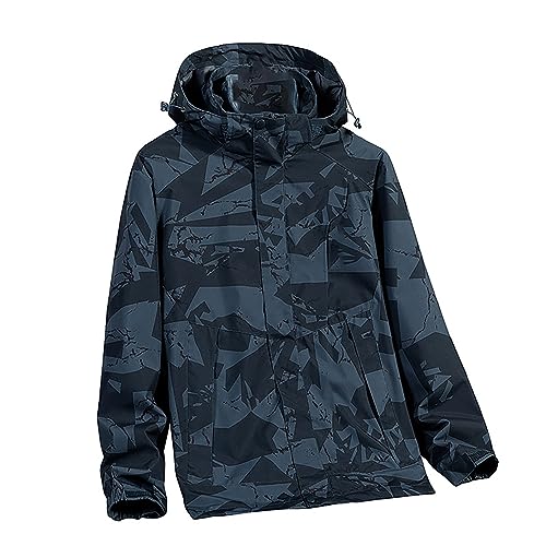 Reise-Regenponcho für Damen, Herbst und Winter, bedruckt, winddicht und regendicht, mit Kapuze, atmungsaktiv, Outdoor-Jacke, Damen-Regenmäntel mit Kapuze, grau, XXL Reise-Regenponcho für Damen, Herbst und Winter, bedruckt, winddicht und regendicht, mit Kapuze, atmungsaktiv, Outdoor-Jacke, Damen-Regenmäntel mit Kapuze, grau, XXL von Generisch