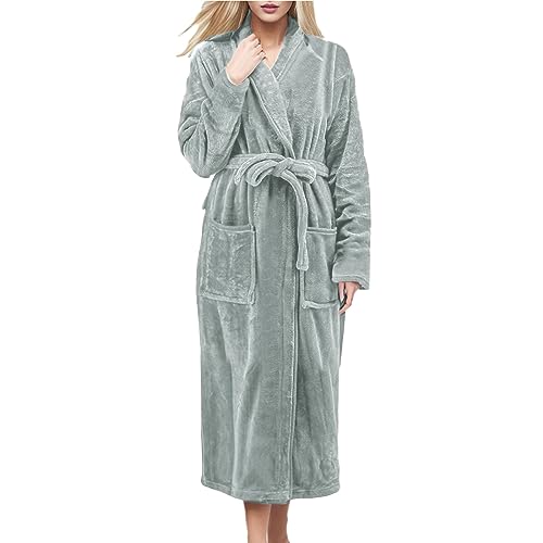 Reisebademantel Leicht Damen, Mit Kapuze & Praktischen Fronttaschen Leichter Bademantel Damen & Herren Unisex Leichter Saunamantel Bathrobe Bademantel Frottee Bademantel Sauna Morgenmantel Knielanger von Generisch