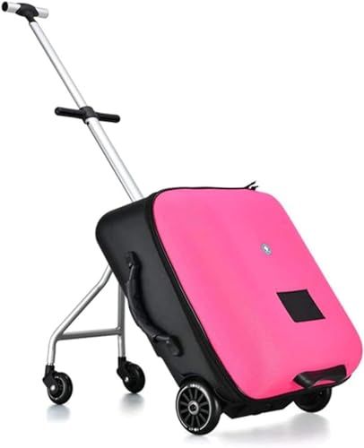 Reisekoffer Gepäck Kinder Reitbox Influencer Modetasche Student Trolley Boarding Trolley Case Langlebig(Pink-) von Generisch