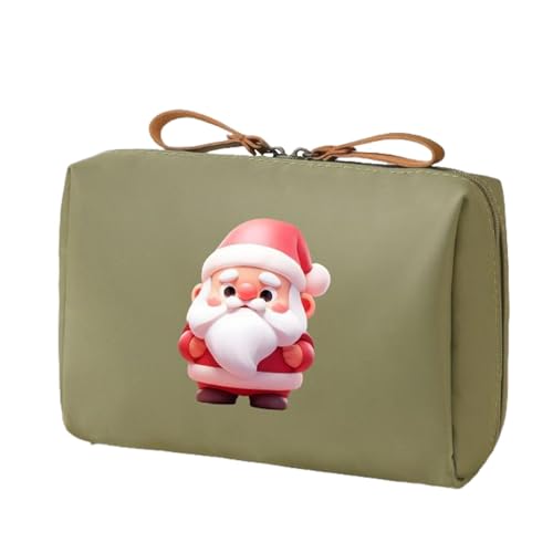 Reisekosmetiktaschen für Frauen, tragbare Kulturtasche,Tragbare Reisetasche mit Weihnachtsmannmuster - Make-up-Organizer-Tasche, Reise-Kulturbeutel für Frauen, Make-up-Pinsel-Organizer für Weihnachten von Generisch
