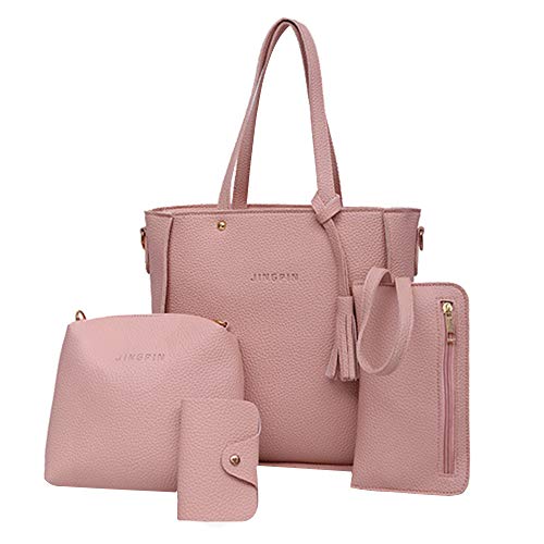 Reisetasche, Tragetasche, Schultertasche, vier Damen, Handtasche, Set, Tasche, Geldbörse, Tasche, rose, Einheitsgröße von Generisch