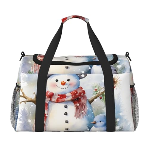 Reisetasche mit Schneemann, Vogel, Weihnachten, Fitnessstudio, Übernachtung, Wochenendtasche für Männer und Frauen, leichtes Handgepäck für Workout, Urlaub von Generisch