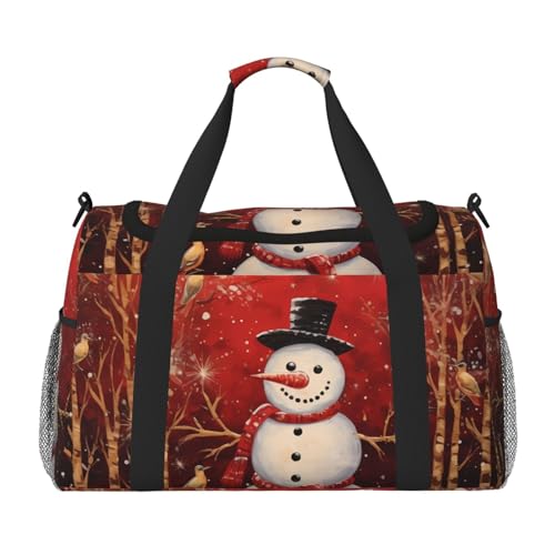 Reisetasche mit Schneemann-Baum, Weihnachten, Fitnessstudio, Übernachtung, Wochenendtasche für Männer und Frauen, leichtes Handgepäck für Workout, Urlaub von Generisch
