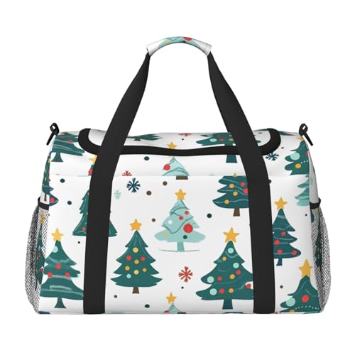 Reisetasche mit Weihnachtsbaum-Stern, bunt, Weihnachten, Fitnessstudio, Übernachtung, Wochenendtasche für Männer und Frauen, leichtes Handgepäck für Workout, Urlaub von Generisch