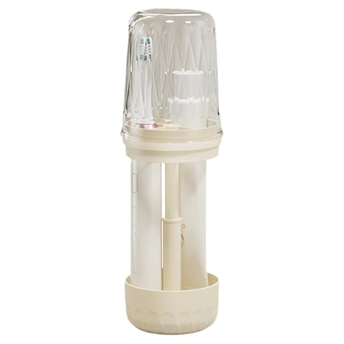 Reisezahnbürstenhalter – Kompaktes Wasserdichtes Gehäuse | PET-Becher PP-Basis Lagerung | 8,4 X 8,4 X 25,5 Cm, Transparentes Staubdichtes Design Für Reisen, Camping, Hotel, Geschäftsreise, Toilettenar von Generisch