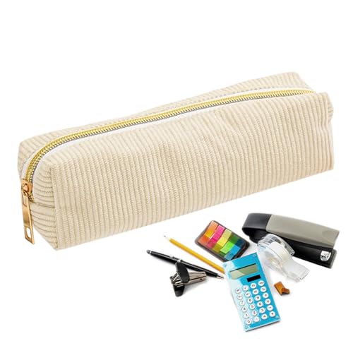 Reißverschluss Federmäppchen, Federmappe Ästhetik, Großes Fassungsvermögen Cordstoff Einfarbige Tasche für Schreibwaren Marker Radiergummis Stifte Lineal Notizblock Reißverschluss Federmäppchen, Federmappe Ästhetik, Großes Fassungsvermögen Cordstoff Einfarbige Tasche für Schreibwaren Marker Radiergummis Stifte Lineal Notizblock von Generisch