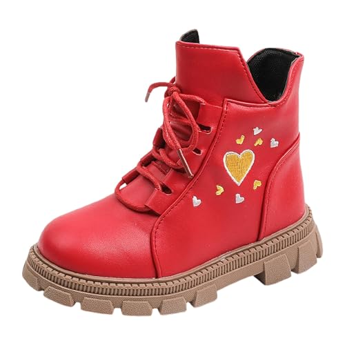 Reitstiefeletten Kinder Oktoberfest Partyschuhe Gefüttert Warm Winterschuhe Mädchen Halbstiefel Outdoor Stiefel Freizeit Prinzessin Schuhe Einfarbige Dirndlschuhe Halloween von Generisch