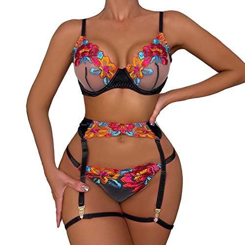 Reizwäsche Sexy Damen - Reitzwaesche Dessous-Sets Für Damen Kleid Swinger-Club Dessous Sexy Transparent Nachtkleid Crotchless Lingerie Stripper Outfit von Generisch