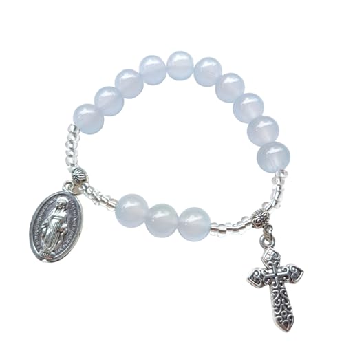 Religiöser Kristallschmuck, klares Glas, Kristall-Perlen, Armbänder, Gummibänder, 5.10MM9cm 18cm, Elastische Schnur aus Legierung, Glas, Acryl, Kein Edelstein von Generisch