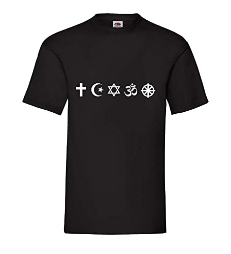 Religionen Symbole Männer T-Shirt Schwarz L von shirt84