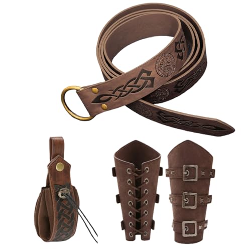 Renaissance Accessoires Herren, Mittelalterlicher Festival Gürteltasche, Leder Accessoires Vintage Bauchtasche für Festival Cosplay Mittelalter Event Renaissance Fest von Generisch