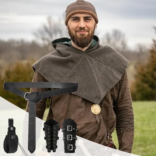 Renaissance Accessoires Herren - Mittelalterliche Gürteltasche Tasche Am Gürtel,Leder Accessoires Vintage Bauchtasche für Festival Cosplay Mittelalter Event Renaissance Fest Renaissance Accessoires Herren - Mittelalterliche Gürteltasche Tasche Am Gürtel,Leder Accessoires Vintage Bauchtasche für Festival Cosplay Mittelalter Event Renaissance Fest von Generisch