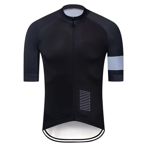 Rennradtrikots Herren, Rennrad Trikot Herren Kurzarm Fahrradbekleidung Radtrikot Rennradtrikots Fahrrad Trikots Fahrradtrikot Shirt Radsport Bekleidung Cycling Jersey Mountainbike Sport, Schwarz, 3XL von Generisch