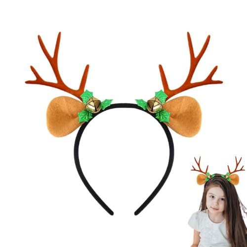 Rentier-Geweih-Stirnband, Weihnachts-Rentier-Stirnband,Urlaubsgeweih Haarreif - Hirschgeweih-Haarreifen für Kinder und Erwachsene, Halloween-Weihnachtskostüm-Partyzubehör von Generisch