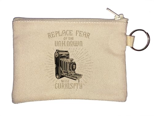 Replace Fear of The Unknown with Curiosity Schlüsselanhänger Münzbörse Beige von Generisch