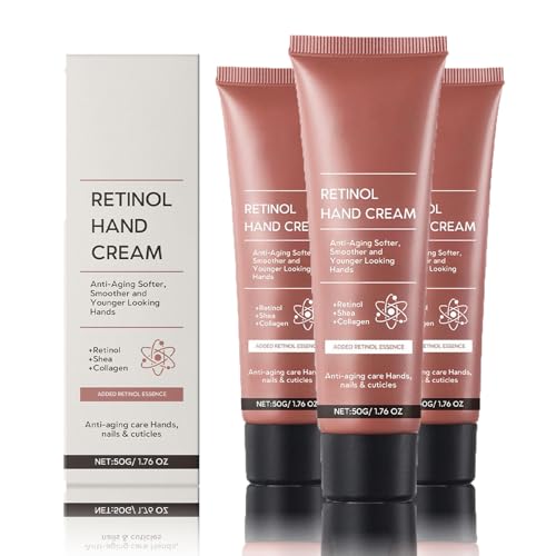 Retinol Anti-Aging Handcreme, Retinol Moisture Hand Cream für Nahrhafte Hand, Leichte Anti-Aging-Hand-Feuchtigkeitscreme für Handfalten, 24H Feuchtigkeit für straffe & jugendliche Hände (3P, 150G) von Generisch