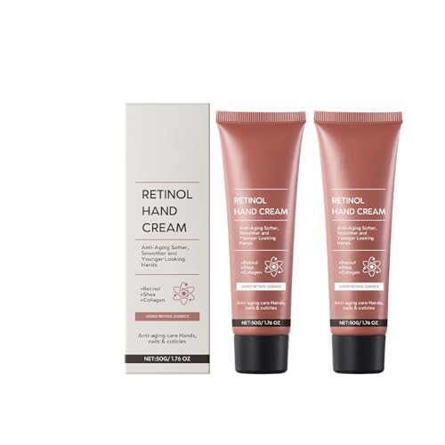 Retinol Anti-Aging Handcreme, Retinol Moisture Hand Cream für Nahrhafte Hand, Leichte Anti-Aging-Hand-Feuchtigkeitscreme für Handfalten, Aufhellung, Protect Skin (2PC, 100ml) von Generisch