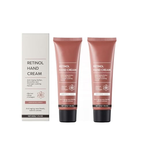 Retinol Anti-Aging Intensive Feuchtigkeits Handcreme, Retinol Handcreme mit Kollagen, Für Weiche Und Geschmeidige Hände, Für Trockene Und Rissige Haut, Reparaturen Hand Feine Linien (2) von Generisch