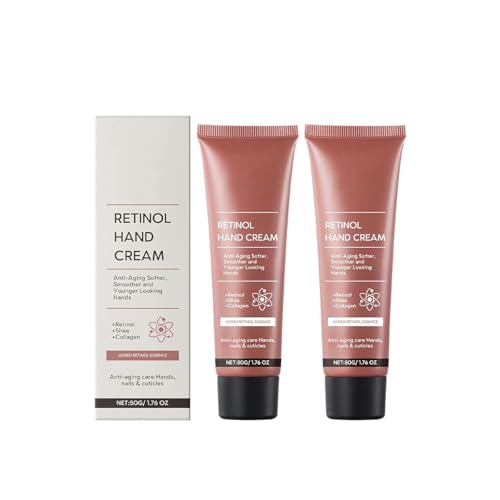 Retinol Hand Cream, Retinol Handcreme Intense mit Kollagen, Leichte Anti-Aging-Hand-Feuchtigkeitscreme für Handfalten, 24H Feuchtigkeit für straffe & jugendliche Hände, Protect Skin & Nails (2) von Generisch