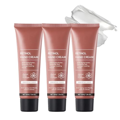 Retinol Handcreme, Weiche, Nahrhafte Hand, Leichte Anti-Aging-Hand-Feuchtigkeitscreme für Handfalten, Handcreme Anti Aging, 24H Feuchtigkeit für straffe & jugendliche Hände, Protect Skin & Nails (3) von Generisch