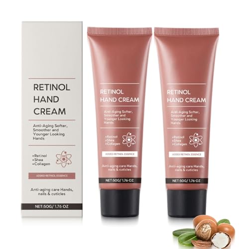 Retinol Handcreme 50g – Mit Hyaluron & Sheabutter, Feuchtigkeitsbooster Handlotion, Leichte Textur Für Faltenreduktion, Anti-Aging Handcreme mit Retinol-Komplex (2) von Generisch