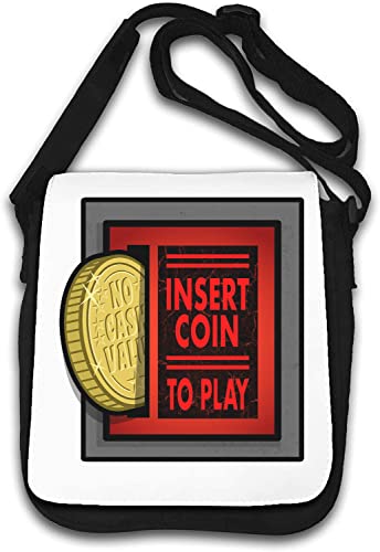 Retro A r c a d e Insert Coin to Play Umhängetasche Weiß von Generisch