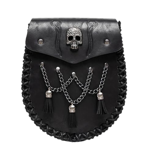 Retro-Bauchtasche, PU-Leder, Geldbörse, tragbare Hüfttasche, Handyhalterung, Gürteltasche für Herren, Renaissance-Zubehör, Fbg201bk, Refer to description, Unisex von Generisch