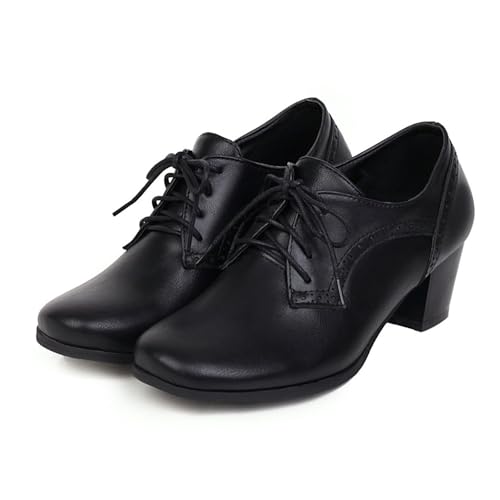 Retro Damenschuhe mit Flacher Zehenpartie und mittlerem Absatz Vital Schuhe Damen Pantoletten (Black, 35) von Generisch