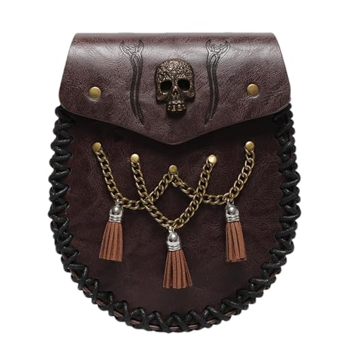 Retro Fanny Pack, mittelalterliche Gürteltasche,Reise-Geldbörse aus PU-Leder - Tragbare Hüfttasche, Handyhalter, Gürteltasche für Männer, Renaissance-Accessoires von Generisch