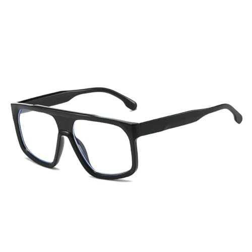 Retro-Sonnenbrille für Herren, modisch, klarer Farbverlauf, verspiegelt, UV400, Schwarz / klar, Einheitsgröße von Generisch