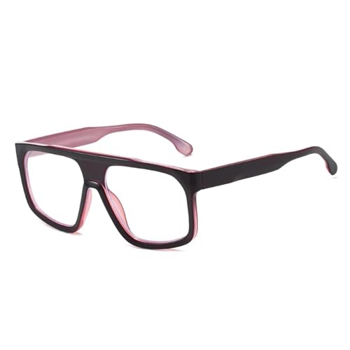 Retro-Sonnenbrille für Herren, modisch, klarer Farbverlauf, verspiegelt, UV400, Violett / transparent, Einheitsgröße von Generisch