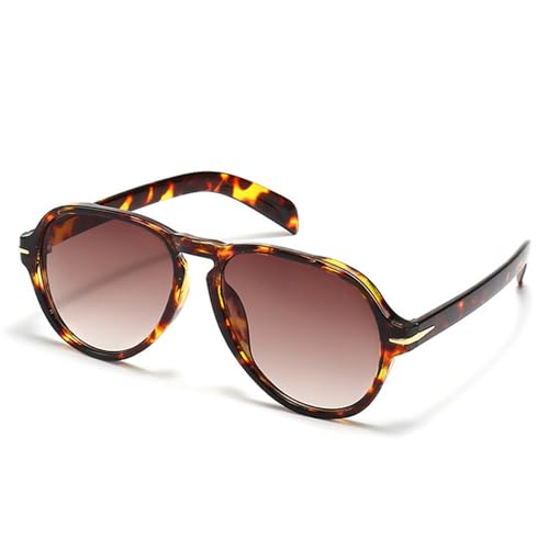 Retro Sunglasses Women Rivets Decoration Gradient Eyewear Men Shades UV400 Sun Glasses(Leopard Tea Gradient) von Generisch