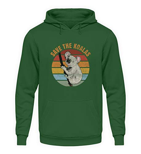 Rette Die Koalas - Koala-Bär Tier-Freund Schutz Australien Geschenk Cool Spruch Vintage - Unisex Kapuzenpullover Hoodie -XL-Dunkelgrün von Generisch