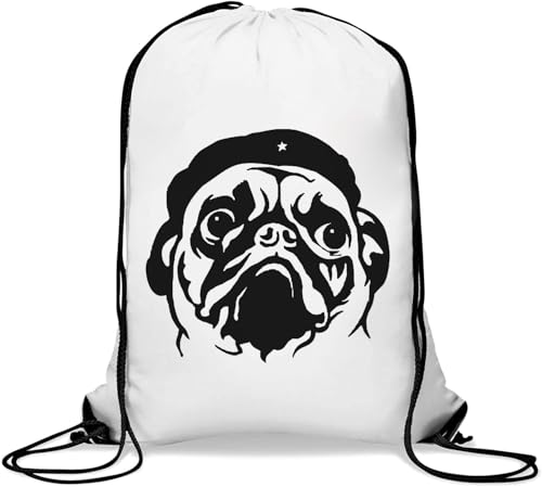 Revolution Pug Cute Che Guevara Parodie Turnbeutel Casual Drawstring Bag Weiß Revolution Pug Cute Che Guevara Parodie Turnbeutel Casual Drawstring Bag Weiß von Generisch