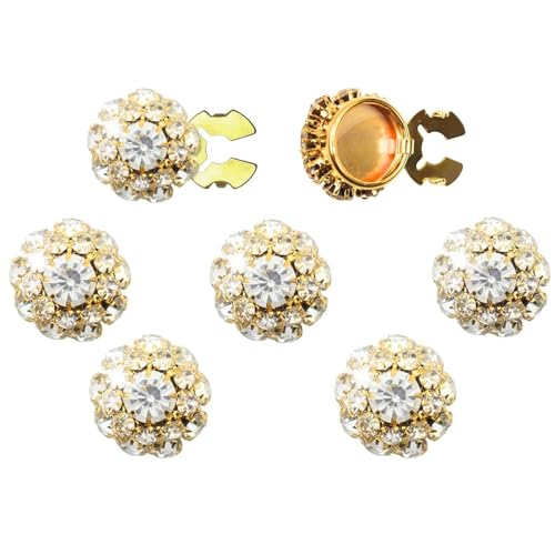 Rhinestone Button Covers,Detachable Clip On Button Covers,Garment Crystal Buttons,Women Men Suitable Clothing Embellishments (Gold) von Generisch