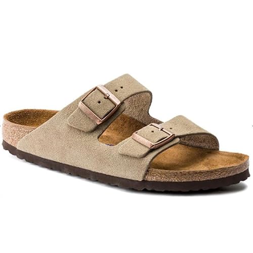 Rindsleder Boken Schuhe Neue BK Echtes Leder Kork Dicke Unterseite Boken Sandalen Männer Ein Wort Coole Hausschuhe Frauen (Khaki4,44) von Generisch