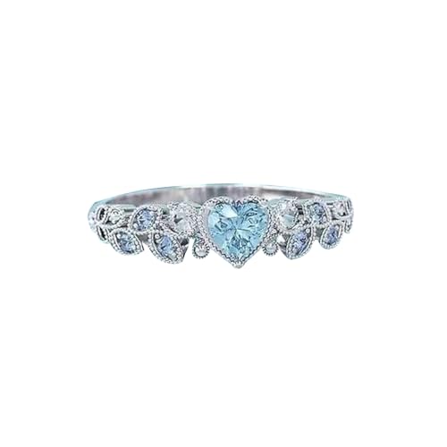 Ring Ehering Promise Ringe passend für die meisten Frauen Exquisite Valentinstagsringe Geburtstagsringe Ring Gardinen Mit Ringen (Light Blue, G) von Generisch