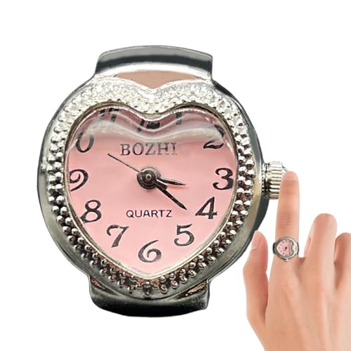 Ring-Fingeruhren – dehnbares Band, elastisches rundes Ring, elastisches Band, kreative Herzform, Fingerringuhr für Damen und Herren, einzigartiger Schmuck, modische Ringuhr, rose, Refer to description Ring-Fingeruhren – dehnbares Band, elastisches rundes Ring, elastisches Band, kreative Herzform, Fingerringuhr für Damen und Herren, einzigartiger Schmuck, modische Ringuhr, rose, Refer to description von Generisch