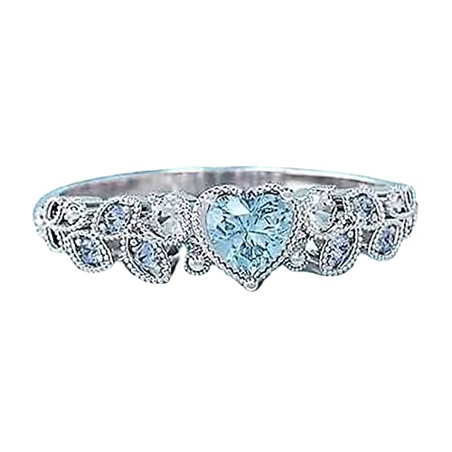 Ring Frische Persönlichkeit für Frauen Liebe Haupt Einfache Ringe Anhänger Silber (Blue 9) von Generisch