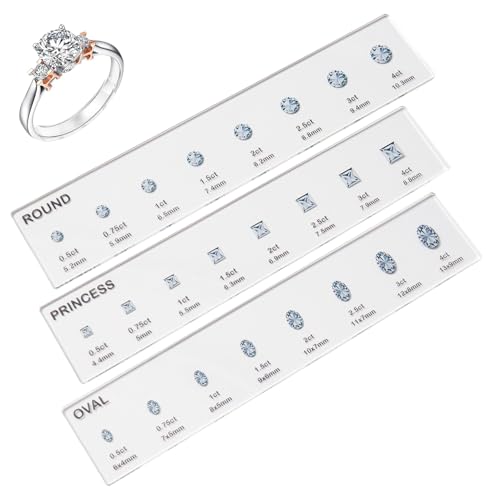 Ring Misureurer Sizer - 3 Stück Gem Carat Messung Tool, Carat Finger Measurement Measure Gemsone Schmuck in Form von Schmuck für Anfänger, Frauen und Männer unterstützt die Dimensionierungsbedürfnisse von Generisch