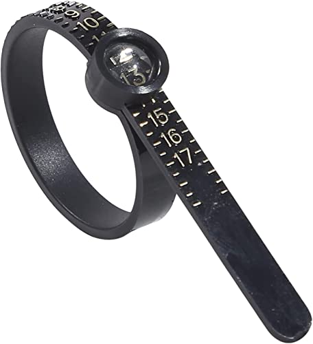 Ring Sizer Messen mit Lupe Wiederverwendbare Finger-Größenlehre Messwerkzeug Schmuck-Größen-Werkzeuge 1-17 USA Ringgröße von Generisch