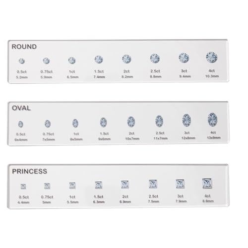 Ring Sizer | Ringmesswerkzeug | Messen von Ringen Durchmesser Fingerringgröße | Acrylfingergrößenmessung Vergleich Schmuck für Gemologe, Hochzeit und Geburtstag von Generisch