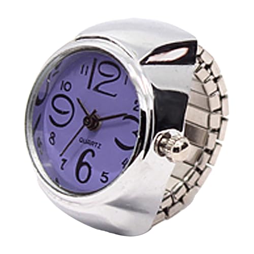 Ring Watch For Women Ringe Mit Kette Verbunden Silber (Purple One Size) von Generisch
