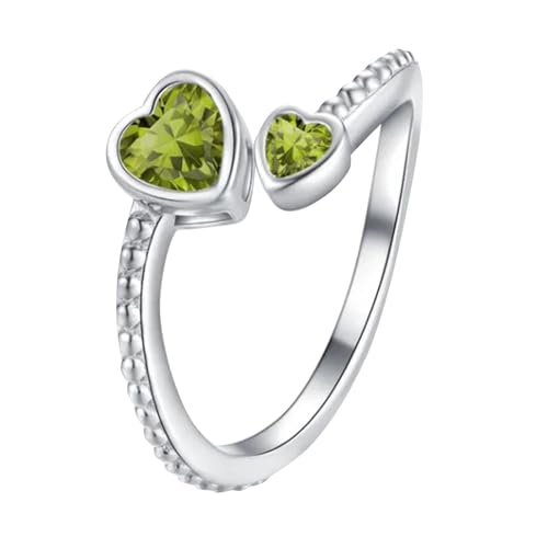 Ring für Mädchen, 925er-Sterlingsilber, Geburtsstein, Ringe für Frauen, verstellbar, offenes Herz, Sternbild, Monat für Geburtstag, Schmuck, Zehenring-Set, A, Aluminiumlegierung, Kein Edelstein Ring für Mädchen, 925er-Sterlingsilber, Geburtsstein, Ringe für Frauen, verstellbar, offenes Herz, Sternbild, Monat für Geburtstag, Schmuck, Zehenring-Set, A, Aluminiumlegierung, Kein Edelstein von Generisch