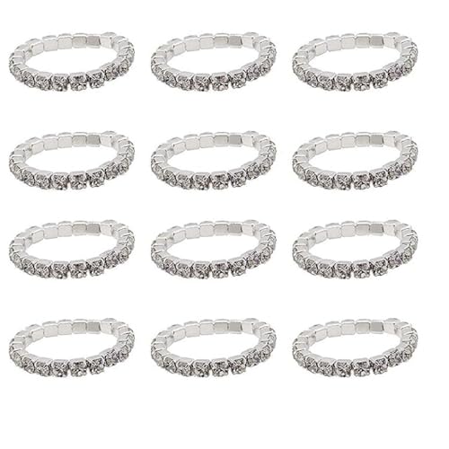 Ringe Aus Perlen 12 Stück (12 Farben) Elastischer Zehenring mit Kristallen, gemischte Farben, Körperschmuck-Set Stanzer Ringe (Clear, One Size) von Generisch