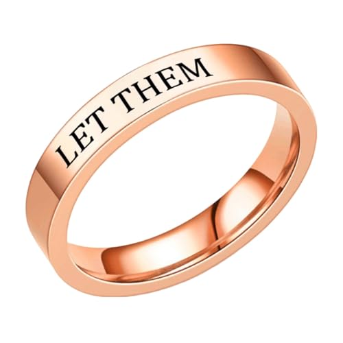 Ringe Für Kerzen Let Them – Edelstahlring mit Gravur für beste Freundinnen der Sorority – inspirierender Freundschaftsring – motivierender Freundschaftsschmuck – Geschenk Ringe Für (Rose Gold, 7) von Generisch