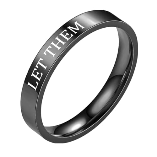 Ringe Für Kerzen Let Them – Edelstahlring mit Gravur für beste Freundinnen der Sorority – inspirierender Freundschaftsring – motivierender Freundschaftsschmuck – Geschenk Ringe Für Ohren (Black, 12) von Generisch
