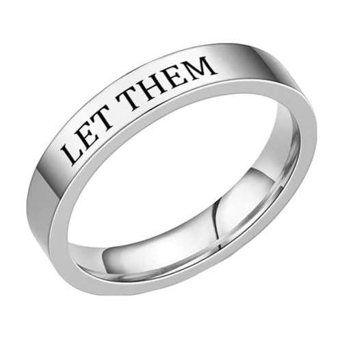 Ringe Für Kerzen Let Them – Edelstahlring mit Gravur für beste Freundinnen der Sorority – inspirierender Freundschaftsring – motivierender Freundschaftsschmuck – Geschenk Ringe Für Ohren (Silver, 6) von Generisch