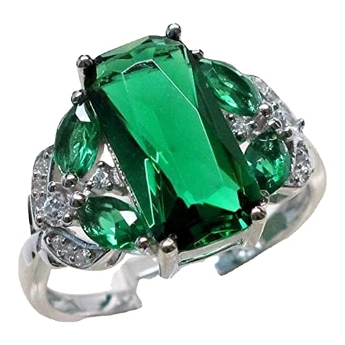 Ringe Silber Schlicht Vergoldeter roter Ehering roter Kristallring für die Braut Ringe Traumfänger Metall (Green, C) von Generisch
