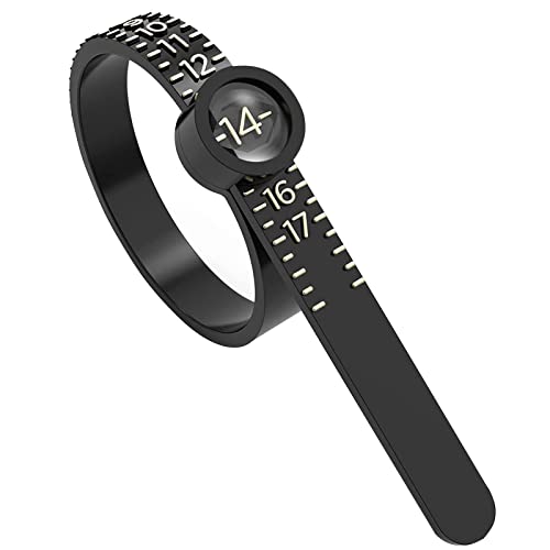 Ringgrössenmesser | Ring Größenmesser | Wiederverwendbares Ringmesser Finger mit Lupe | Ring Messer Finger Gadgets | Ring Sizer für Damen und Herren (US Größe 1–17) von Generisch